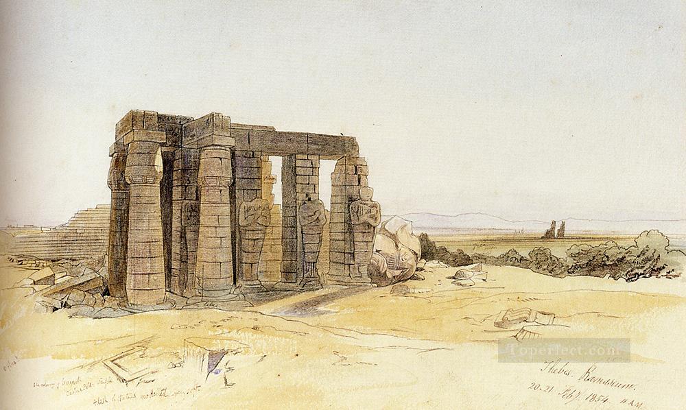 The ramessum Thebes Edward Lear Oil Paintings
